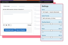 User interface of speechMaker showing audio production settings and controls.